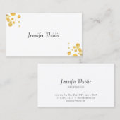 Elegant Simple Sjabloon Gold Confetti Modern Visitekaartje (Voorkant / Achterkant)