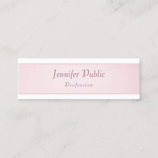 Elegant Simple Sjabloon Roos Gold White Modern Mini Visitekaartje (Voorkant)