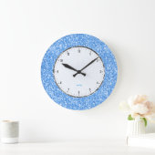Elegant Simple Sky-Blue Glitter Texture Grote Klok (Huis)