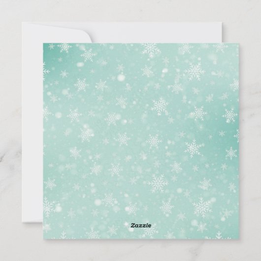 Elegant Simple Snowy Green Merry-kerstfoto Feestdagenkaart (Achterkant)