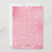 Elegant Simple Snowy Roze kerstfoto Feestdagenkaart (Achterkant)