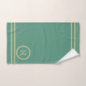 Elegant Simple Sophisticated Green Gold Monogram Bad Handdoek (Handdoek)