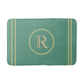 Elegant Simple Sophisticated Green Gold Monogram Badmat (Voorkant)