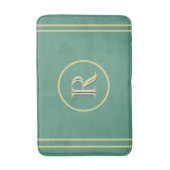 Elegant Simple Sophisticated Green Gold Monogram Badmat (Voorkant Verticaal)