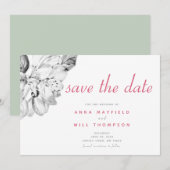 Elegant Simple Spring Floral Wedding Save the Date (Voorkant / Achterkant)