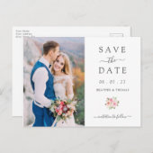 Elegant Simple Spring Save the Date Wedding Aankondigingskaart (Voorkant / Achterkant)