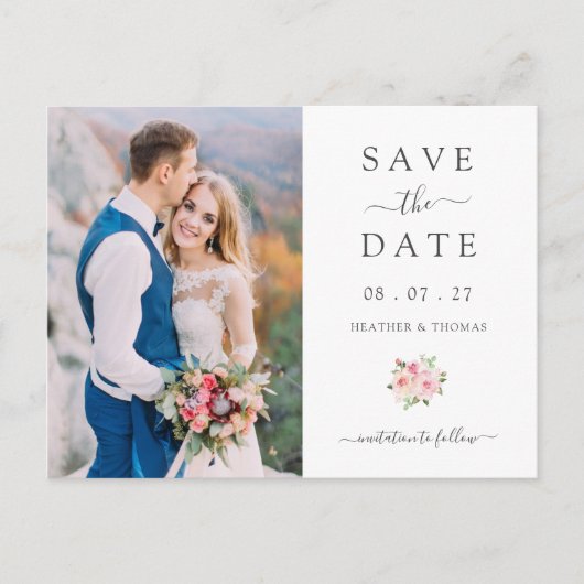 Elegant Simple Spring Save the Date Wedding Aankondigingskaart (Voorkant)