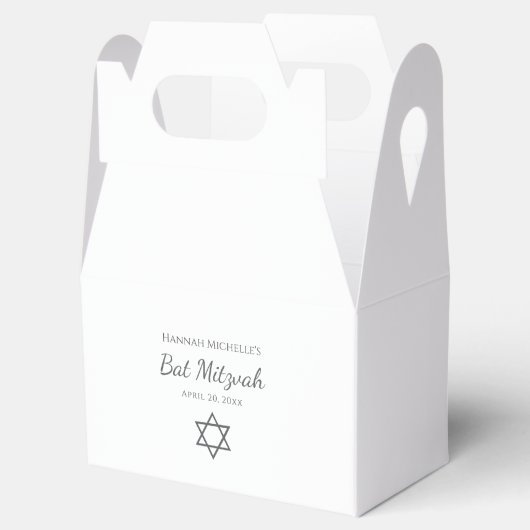 Elegant Simple Star of David Bat Mitzvah  Bedankdoosjes (Geopend)
