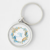 Elegant Simple Starfish and Shells Bridesmaid Gift Sleutelhanger (Voorkant)