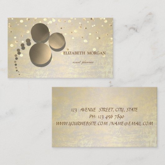 Elegant Simple, Stippen, Conffeti Visitekaartje (Voorkant / Achterkant)