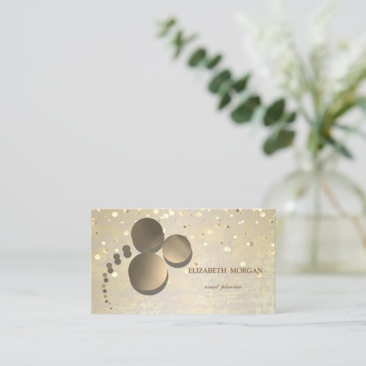 Elegant Simple, Stippen, Conffeti Visitekaartje (Staand voorkant)