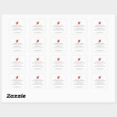 Elegant Simple Strawberry Bakery Ingredient Vierkante Sticker (Vel)