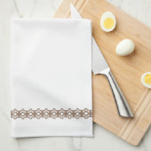 Elegant Simple Tan Lace Border Tea Kitchen Towel Theedoek (Quarter Fold)