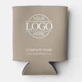 Elegant Simple Taupe Beige Company Business Logo Blikjeskoeler (Voorkant)