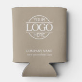 Elegant Simple Taupe Beige Company Business Logo Blikjeskoeler (Achterkant)