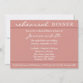 Elegant Simple Terra Cotta Rehearsal Dinner Kaart
