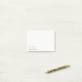 Elegant Simple Terrazzo Stone Grey Name Monogram Post-it® Notes (Op bureau)