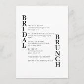 Elegant Simple Text Bridal Brunch Menu (Voorkant)