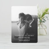 Elegant Simple Text Holiday Kaart met foto (Staand voorkant)