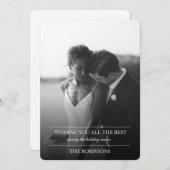 Elegant Simple Text Holiday Kaart met foto (Voorkant / Achterkant)