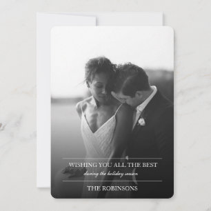 Elegant Simple Text Holiday Kaart met foto