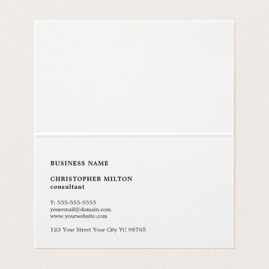 Elegant Simple Texture Grey Consultant Visitekaartje (Binnenkant ongevouwen)