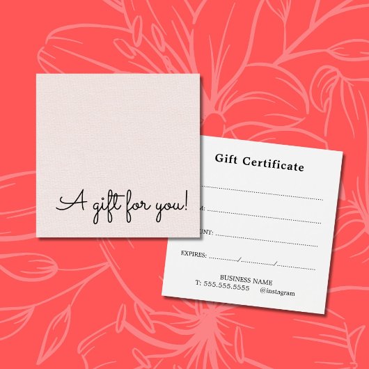 Elegant  Simple Texture Rose Beauty Salon Vierkante Visitekaartjes