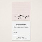 Elegant  Simple Texture Rose Beauty Salon Vierkante Visitekaartjes (Voorkant /achterkant)