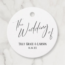 Elegant Simple The Wedding of Black & White Bedankjes Labels