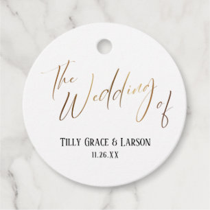 Elegant Simple The Wedding of Gold Typography Bedankjes Labels