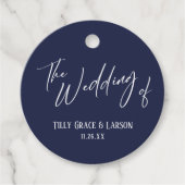 Elegant Simple The Wedding of on Navy Blue Bedankjes Labels (Voorkant)