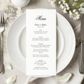 Elegant Simple Traditional Script Wedding Menu