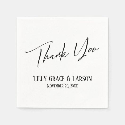 Elegant Simple Typografie Bedankt Servet (Voorkant)