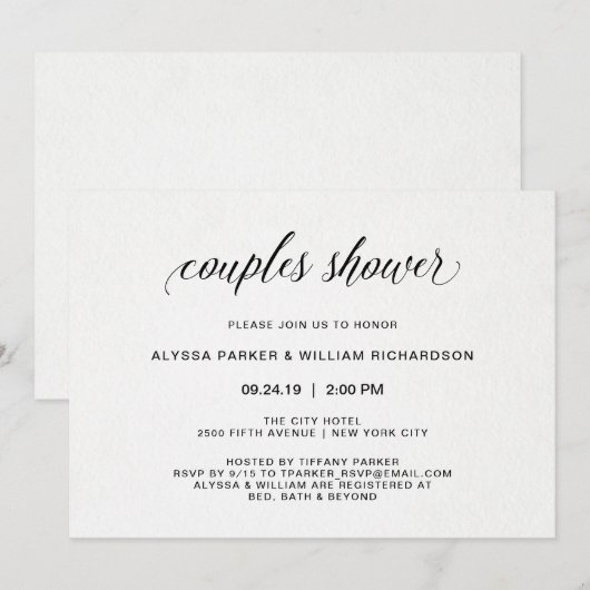 Elegant Simple Typografie | Koelschoenen Kaart (Voorkant / Achterkant)