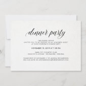 Elegant Simple Typography Dinner Party | Ondernemi Kaart (Voorkant)