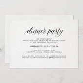 Elegant Simple Typography Dinner Party | Ondernemi Kaart (Voorkant / Achterkant)