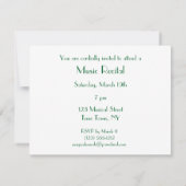 Elegant Simple Unisex Music Overweging Uitnodiging (Achterkant)