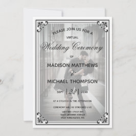 Elegant Simple Virtual Wedding Livestream Wedding Kaart