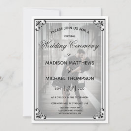 Elegant Simple Virtual Wedding Livestream Wedding Kaart