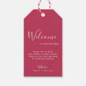 Elegant Simple Viva Magenta Modern Trendy Wedding Cadeaulabel (Voorkant)