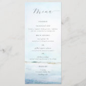 Elegant Simple Waterverf Beach Coastal Wedding Menu (Voorkant)
