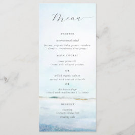 Elegant Simple Waterverf Beach Coastal Wedding Menu