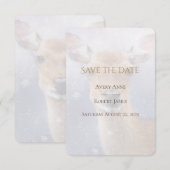 Elegant Simple Waterverf Deer Snow Save The Date (Voorkant / Achterkant)