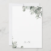 Elegant Simple Waterverf Eucalyptus Wedding Invit Kaart (Achterkant)