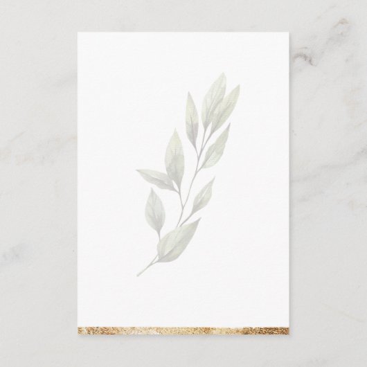 Elegant Simple Waterverf Gold Greenery Modern Save The Date (Achterkant)