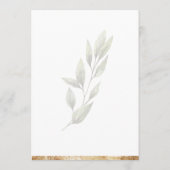 Elegant Simple Waterverf Greenery Gold Wedding Kaart (Achterkant)