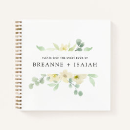 Elegant Simple Waterverf Greenery Guest Book Notitieboek