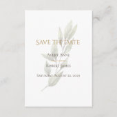 Elegant Simple Waterverf Greenery Modern Save The Date (Voorkant)