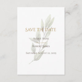 Elegant Simple Waterverf Greenery Modern Save The Date