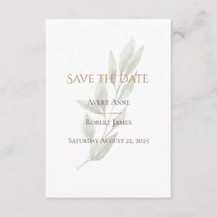 Elegant Simple Waterverf Greenery Modern Save The Date